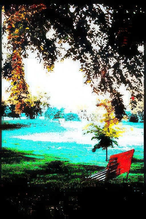 lakefront adirondack chair Vintage A4 Photo Print
