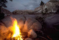 lakehelencampfirenight A4 Photo Print