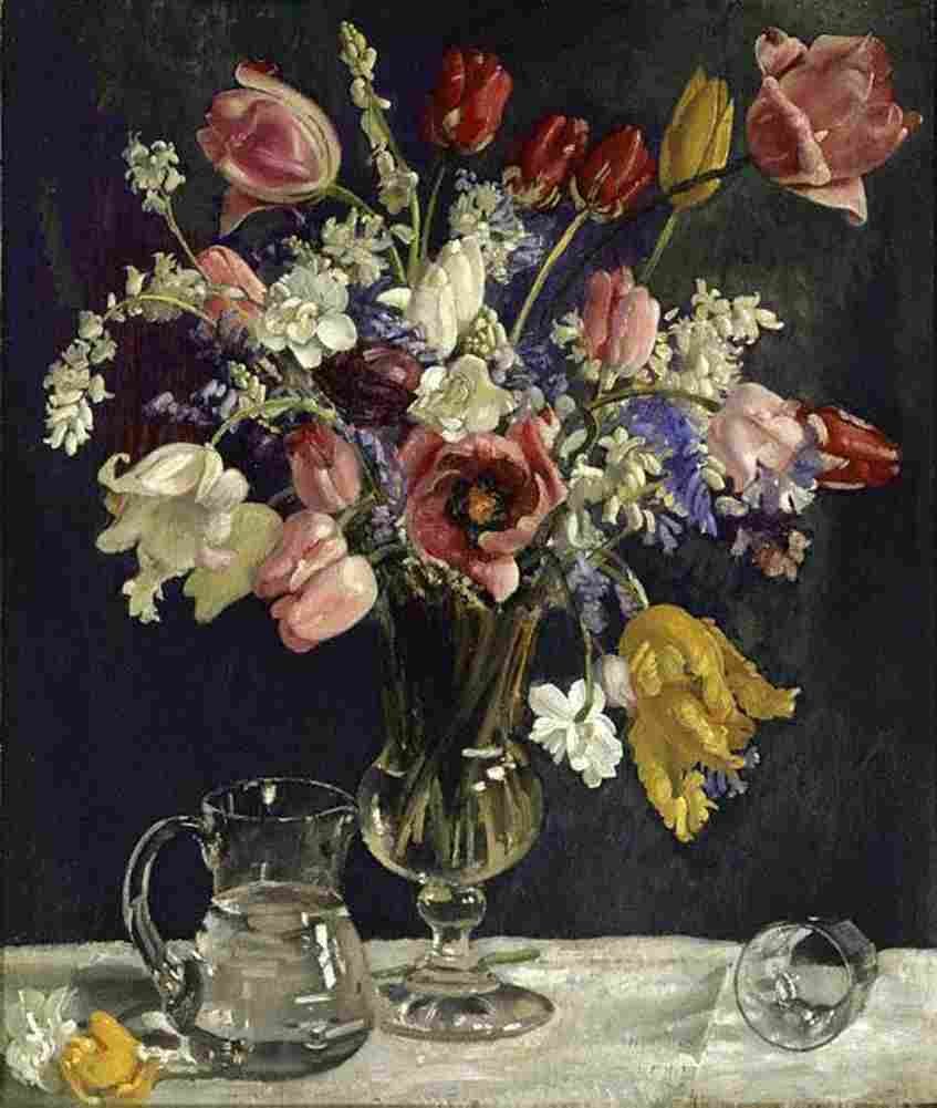 lam Still life Tulips and Wild Hyacinths Art A4 Photo Print