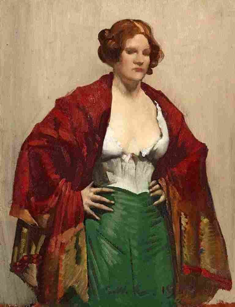 lam The Dark Red Shawl Art A4 Photo Print