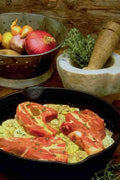 lamb chops skillet A4 Photo Print