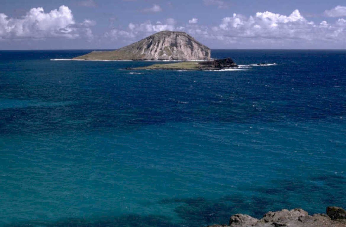 lanai coastline blue 1980s 1990s A4 Photo Print