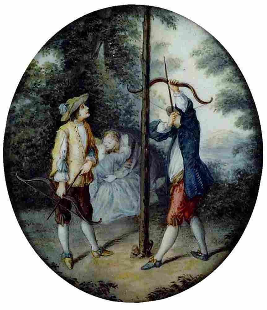 lanc Competition in Archery Ivory Miniature Art A4 Photo Print