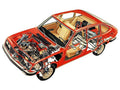 lancia beta cutaway A4 Photo Print
