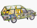 land rover range rover cutaway A4 Photo Print