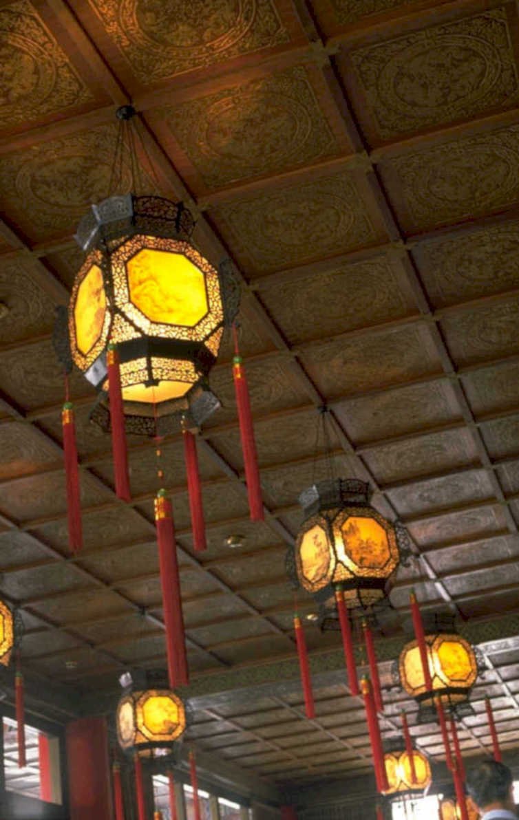 lanterns restaurant ceiling 1980s 1990s A4 Photo Print
