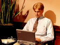 laptop office scene1980s 1990s A4 Photo Print