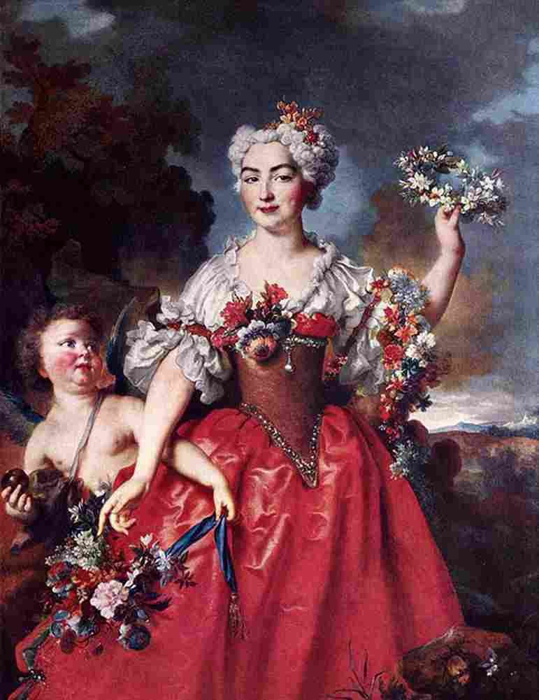 larg Marquise de Gueydan as Flora Art A4 Photo Print