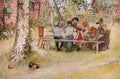 lars Breakfast under the Great Birch Art A4 Photo Print