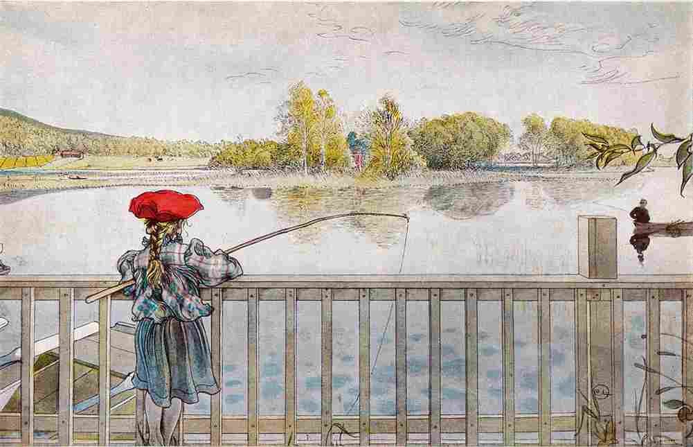 lars Lisbeth Fishing Art A4 Photo Print