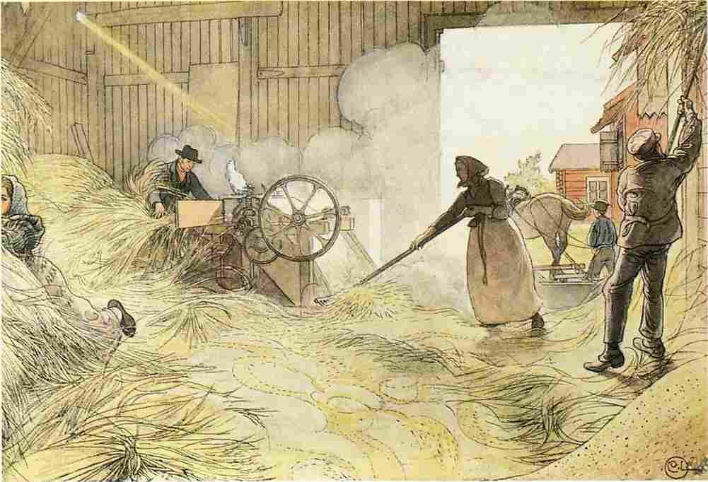 lars Threshing Art A4 Photo Print