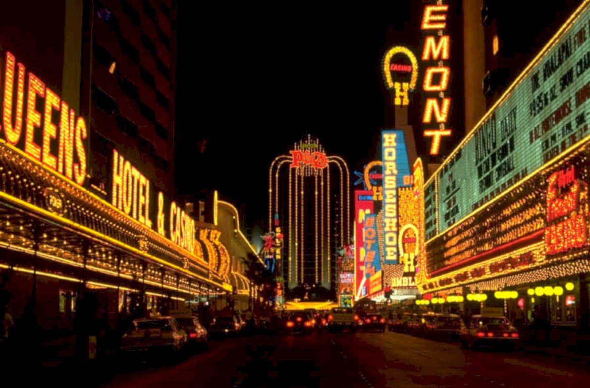 las vegas night 1980s 1990s A4 Photo Print