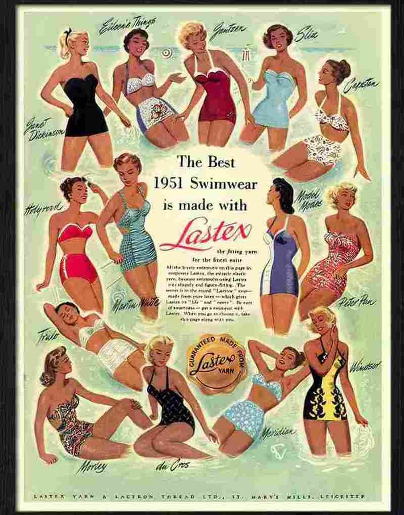 lastex swimwear advert Advert A4 Photo Print