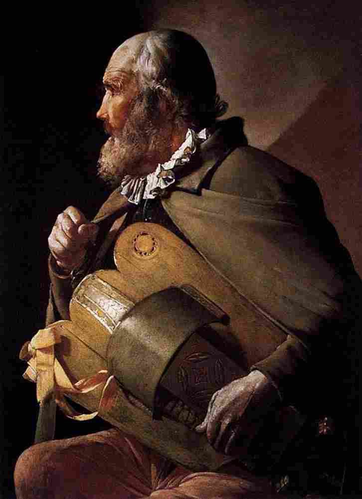 lat Blind Musician Art A4 Photo Print