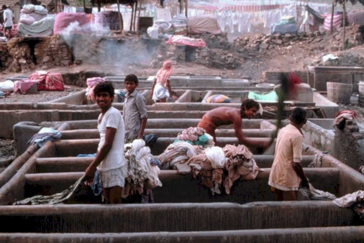 laundry dharavi men1980s 1990s A4 Photo Print