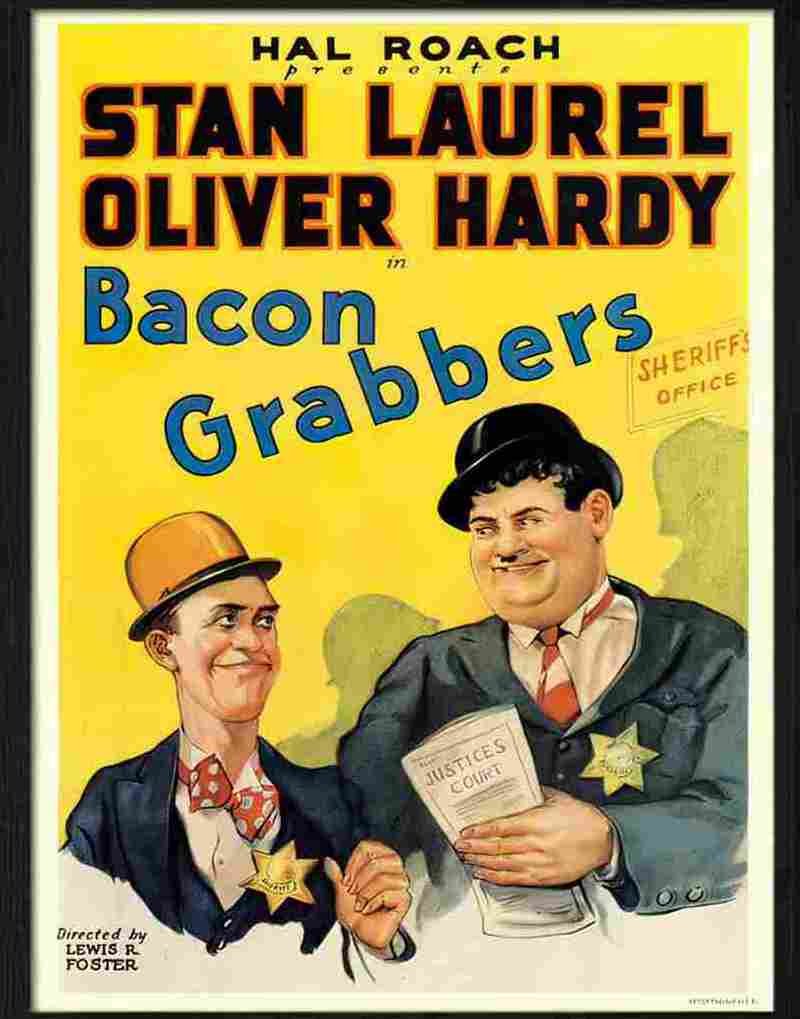 laurel and hardy bacon grabbers comedy movie poster 1929 Advert A4 Photo Print