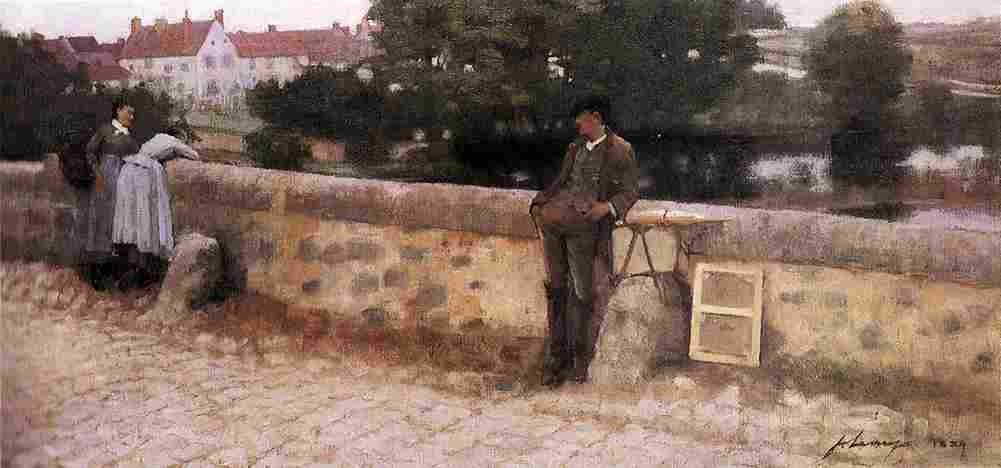 lav On the Bridge at Grez Art A4 Photo Print