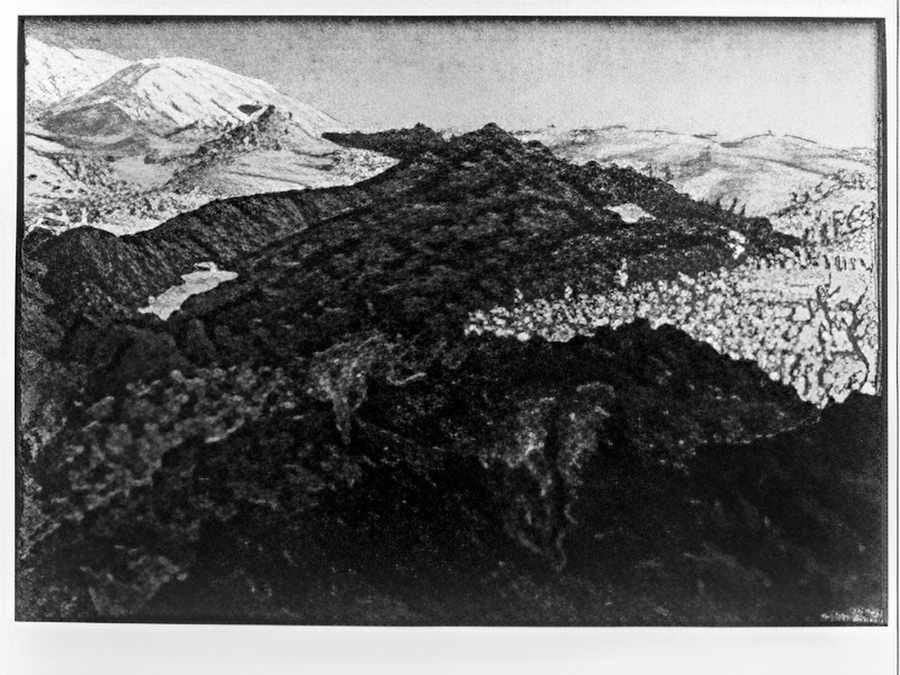 lava flow from etna mc escher 1933 A4 Photo Print