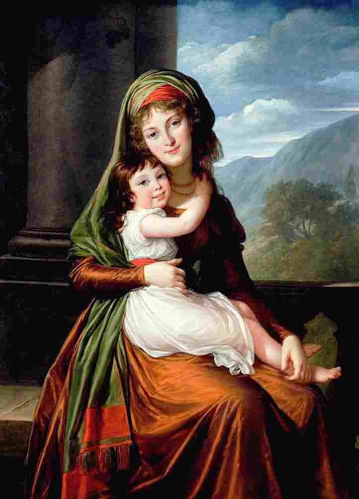 le brun louise countess von schoenfeld with her daughter Art A4 Photo Print