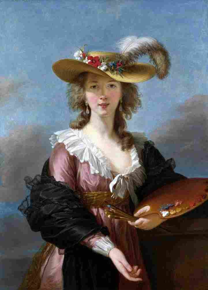 le brun louise self portrait in a straw hat Art A4 Photo Print
