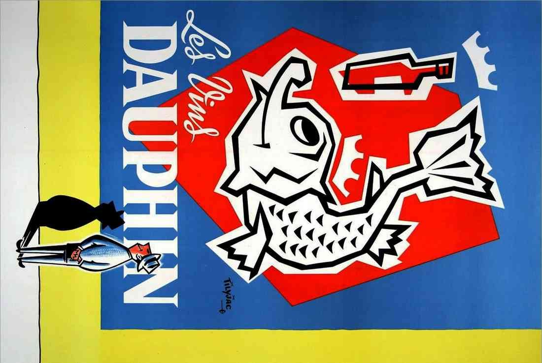 le vins dauphin tilyjac 1950s french liquor A4 Photo Print