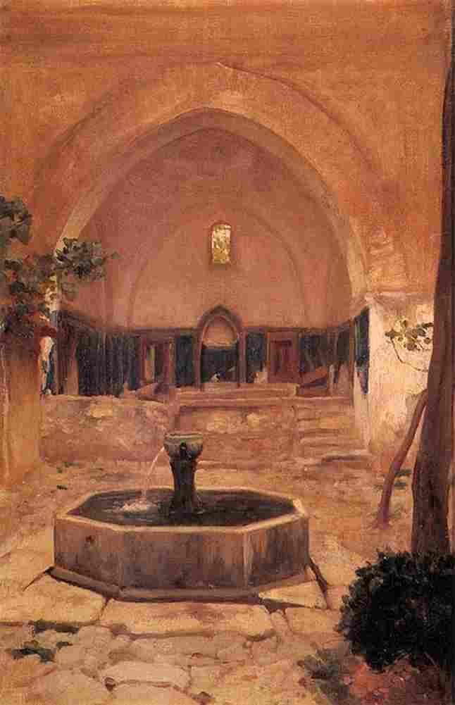 leighton Courtyard of a Mosque at Broussa Art A4 Photo Print