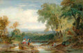leitch Figures by a Stream Art A4 Photo Print