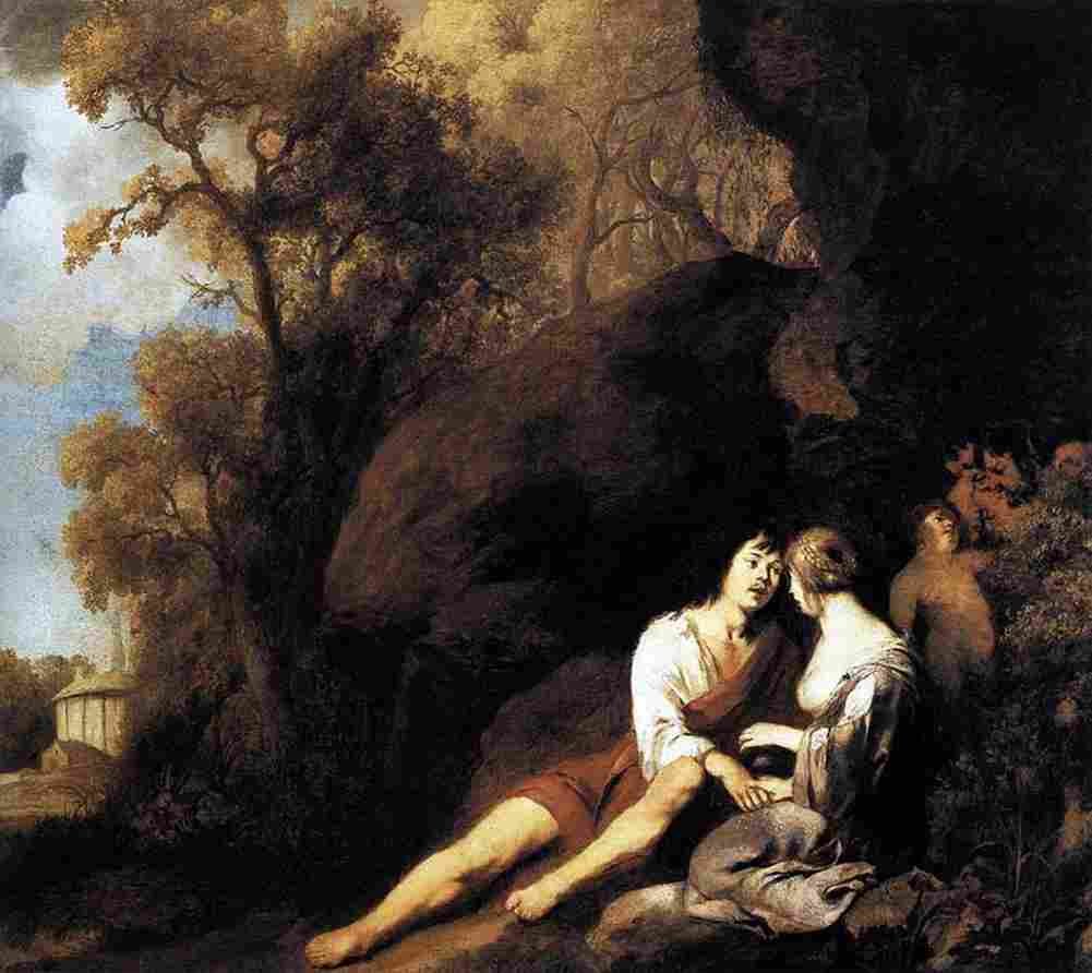 lel Amorous Couple in a Landscape Art A4 Photo Print