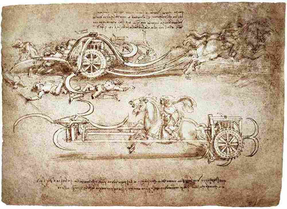 leonardo da vinci Assault Chariot Art A4 Photo Print
