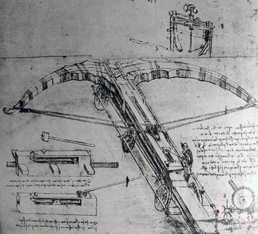leonardo da vinci Design for a Large Crossbow Art A4 Photo Print