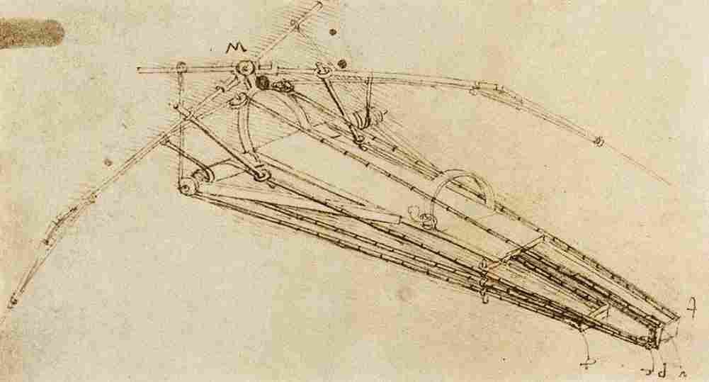 leonardo da vinci Flying machine Art A4 Photo Print