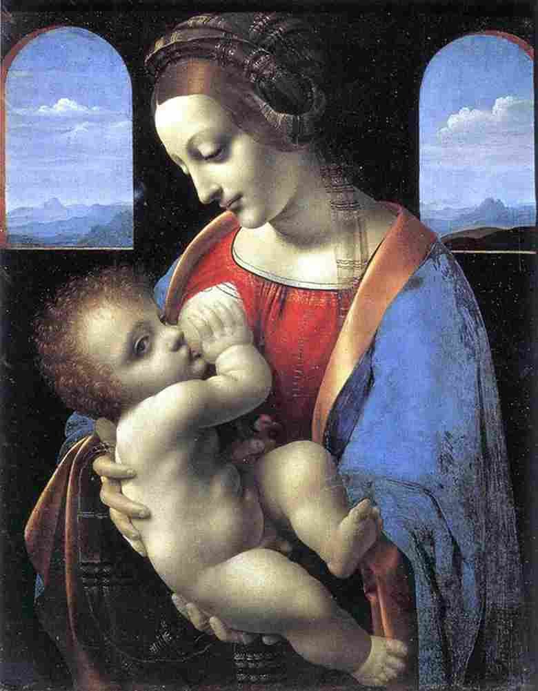 leonardo da vinci Madonna Litta Art A4 Photo Print