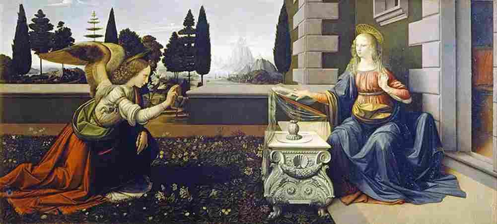 leonardo da vinci The Annunciation main Art A4 Photo Print