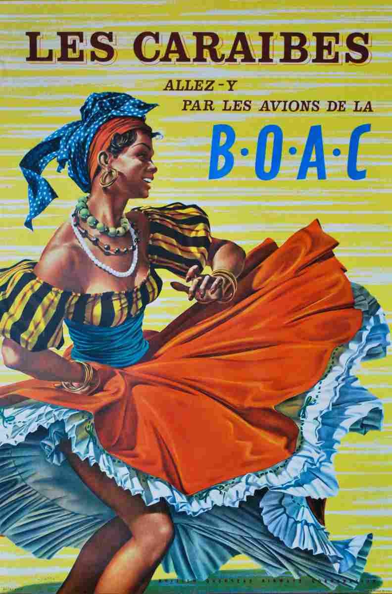les caraibes boac hayes 1950 4 Advert A4 Photo Print