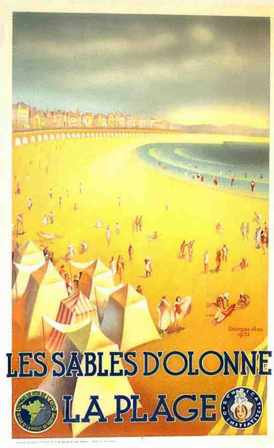 les sables Dolonne Vintage Advert A4 Photo Print