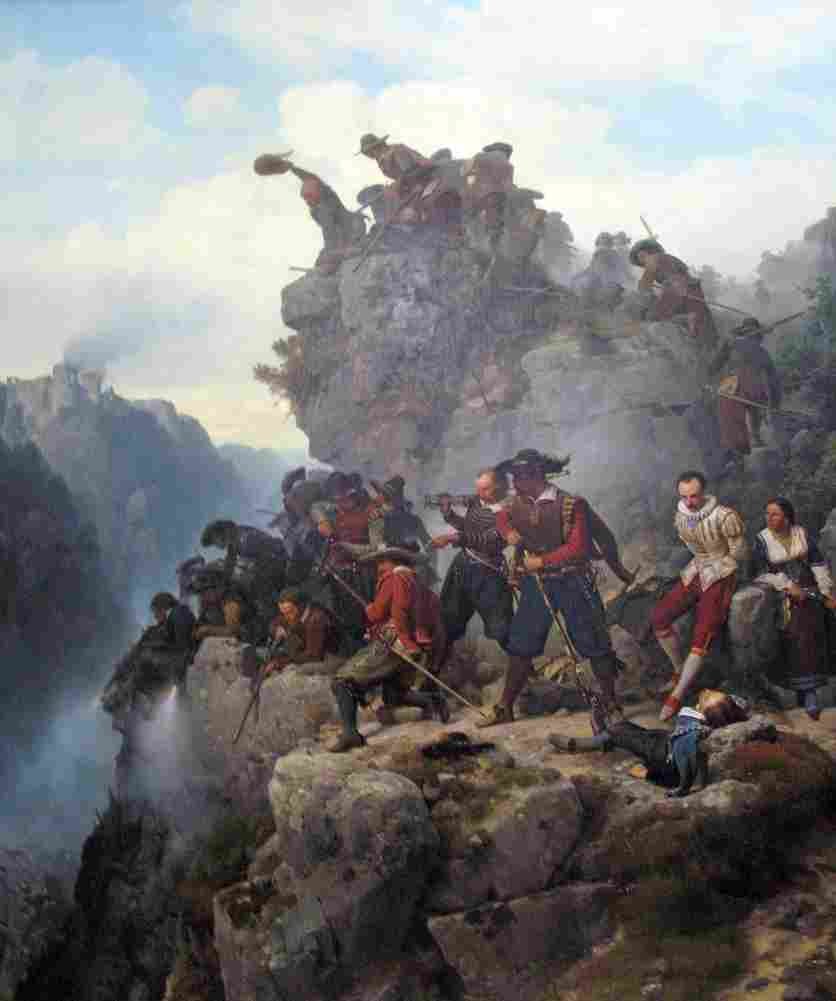 lessing riflemen defending a pass Art A4 Photo Print