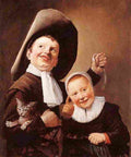 leys A Boy and a Girl with a Cat and an Eel Art A4 Photo Print