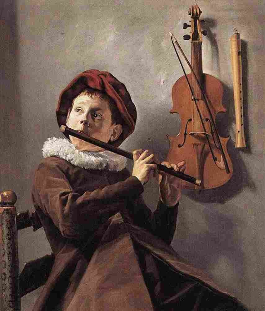 leys Boy Playing a Flute Art A4 Photo Print
