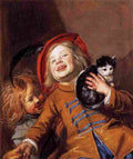 leys Two Children with a Cat Art A4 Photo Print