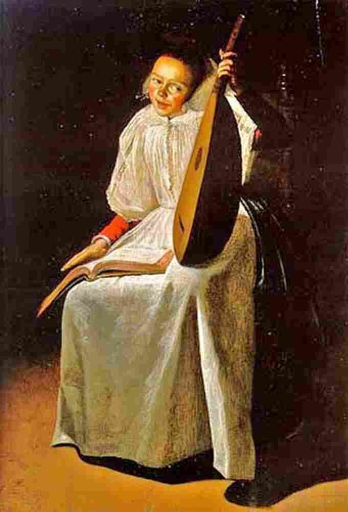 leys a Girl With a Lute Art A4 Photo Print