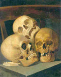leys henri still life of three skulls Art A4 Photo Print