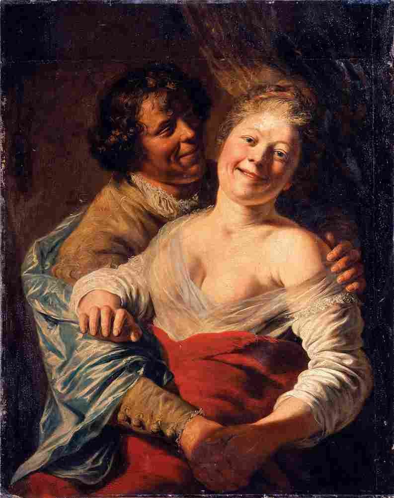 lievens youth embracing a young woman Art A4 Photo Print