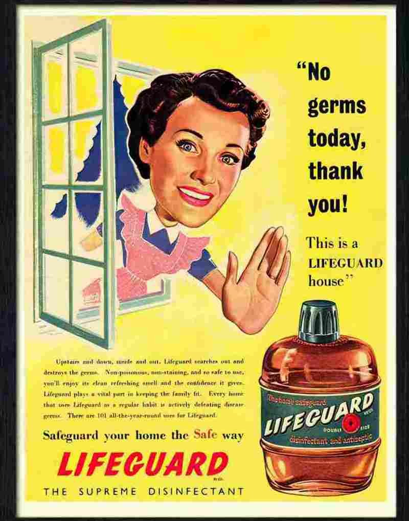 lifeguard disinfectant 1950s Advert A4 Photo Print