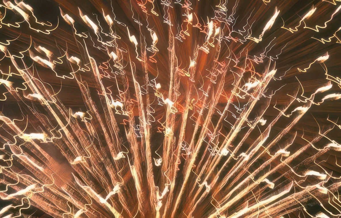 light painting fireworks Vintage A4 Photo Print