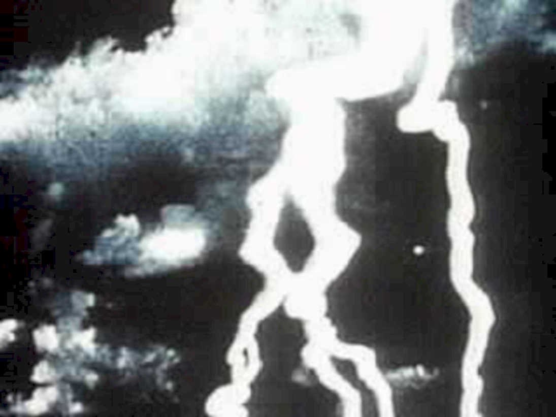 lightning strike clouds1980s 1990s A4 Photo Print