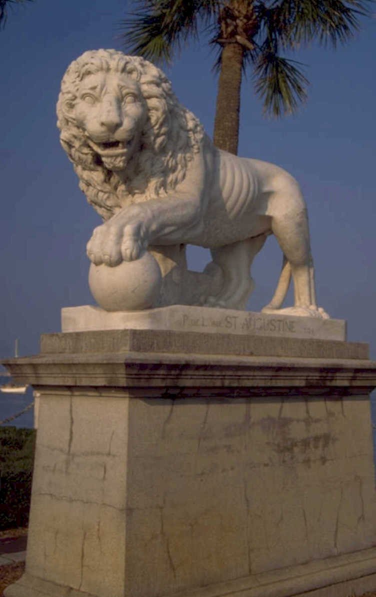 lion statue palermo 1980s 1990s A4 Photo Print