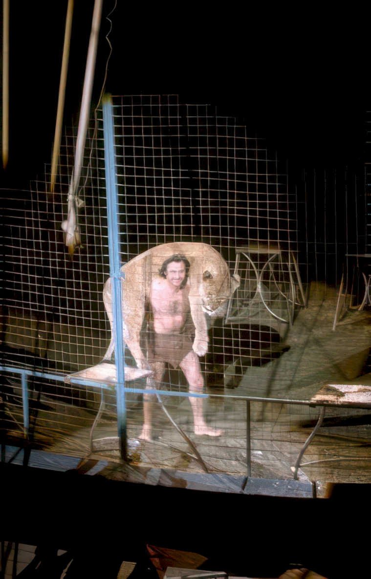 lion trainer arena Vintage A4 Photo Print