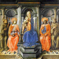 lippi madonna enthroned with saints Art A4 Photo Print
