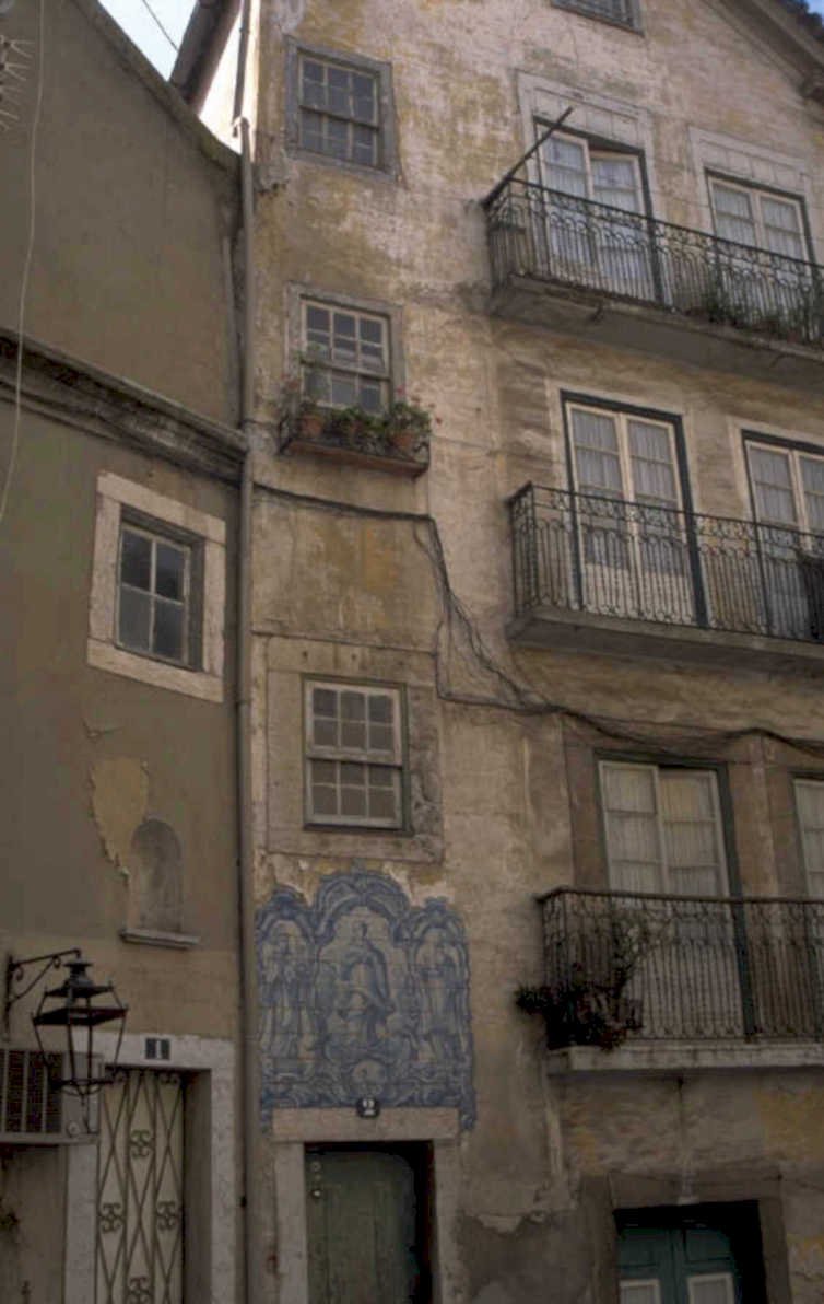 lisbon azulejo building 1980s 1990s A4 Photo Print