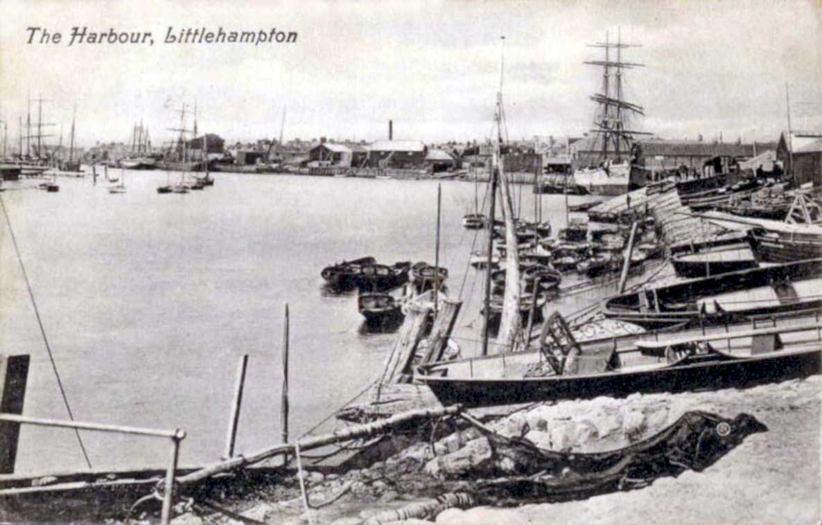 littlehampton harbour boats 2Vintage 1880s 1900s A4 Photo Print